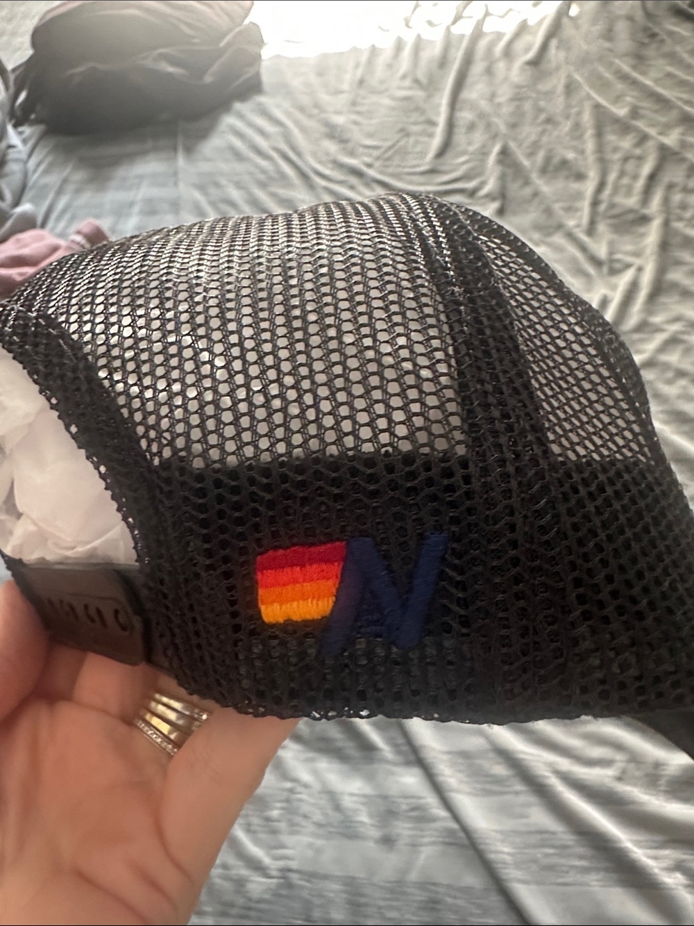 Aviator Nation Black Trucker Hat with Multicolor Retro Patch - Picture 2 of 4